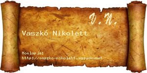 Vaszkó Nikolett névjegykártya